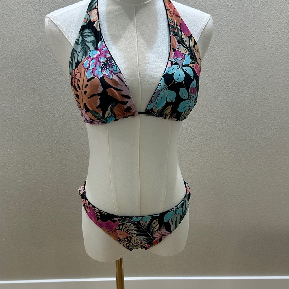 Floral Halter Bikini Set